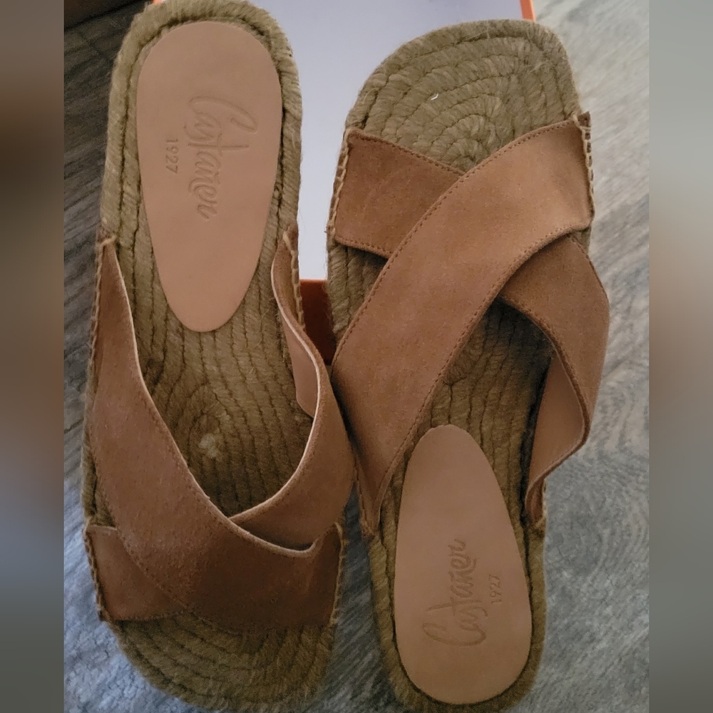 Castaner Brown Crossover Espadrille Sandals